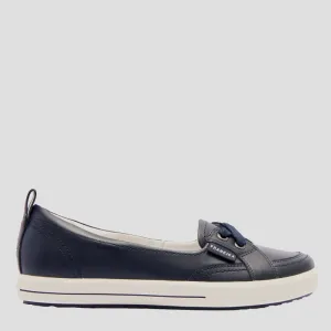 SOPHIE IV - NAVY LEATHER FLATS