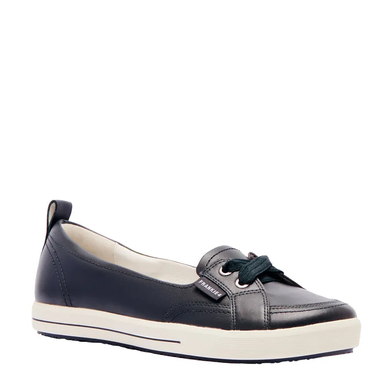 SOPHIE IV - NAVY LEATHER FLATS