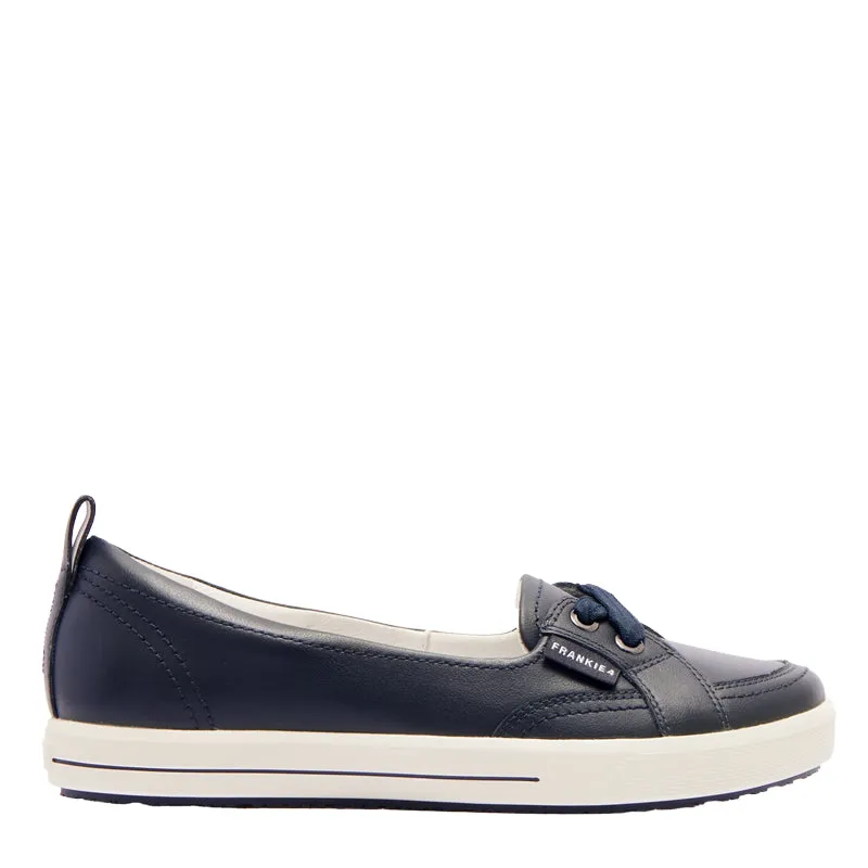 SOPHIE IV - NAVY LEATHER FLATS