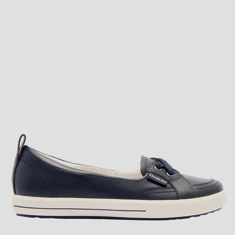 SOPHIE IV - NAVY LEATHER FLATS