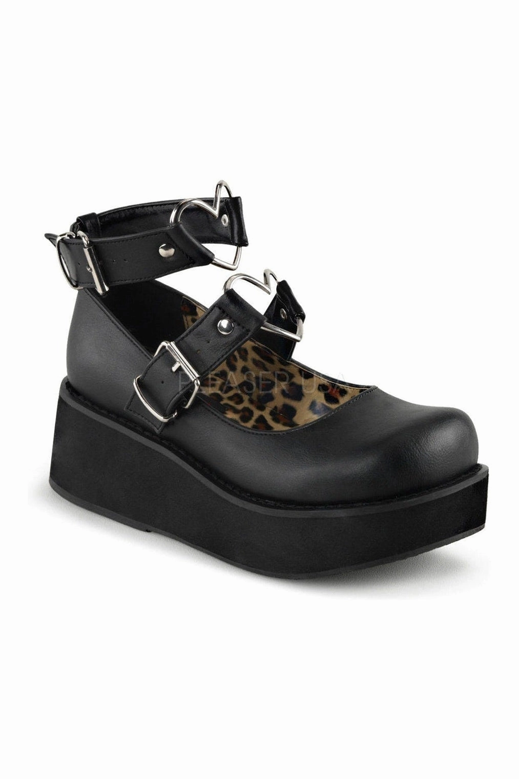 SPRITE-02 Demonia Mary Jane | Black Faux Leather