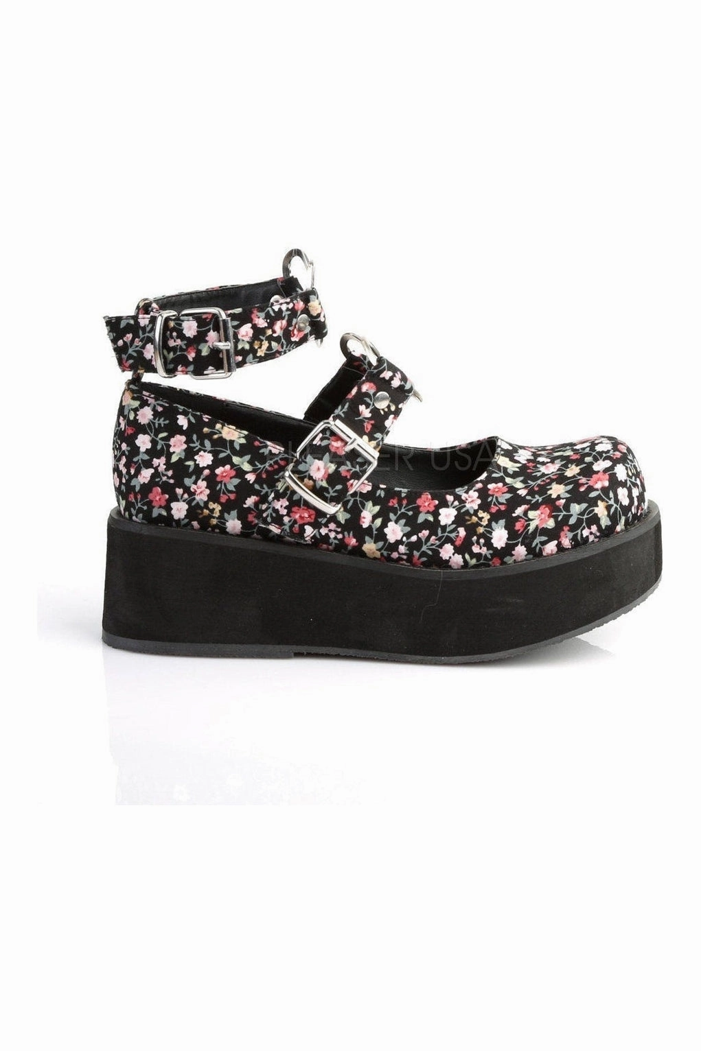 SPRITE-02 Demonia Mary Jane | Floral   Fabric