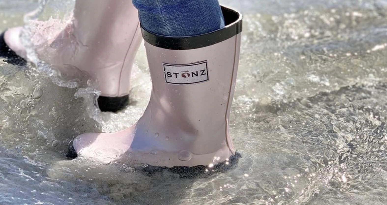 Stonz Kids Girls Toddler Rain Boots Metallic Haze Pink