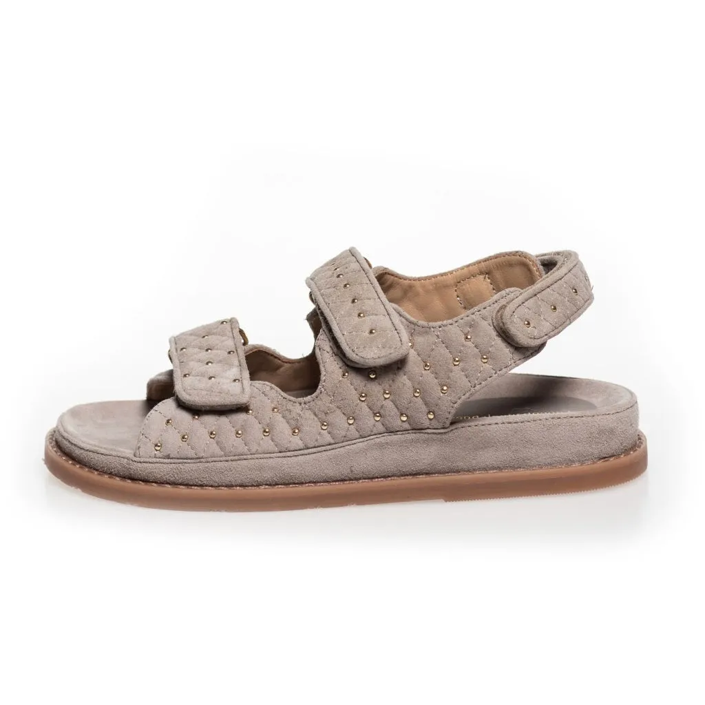 STUDS ON SUEDE - BEIGE