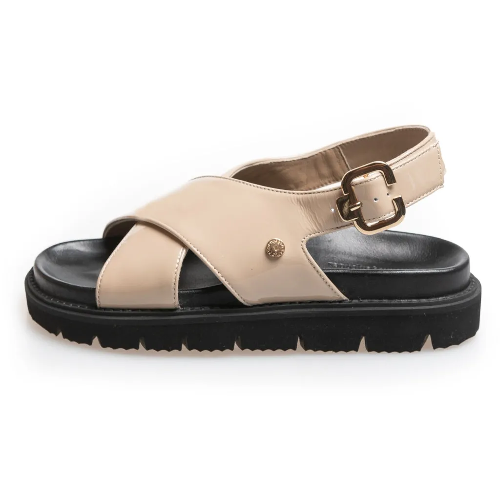 SUMMERTIME - PATENT - NUDE W/BLACK SOLE