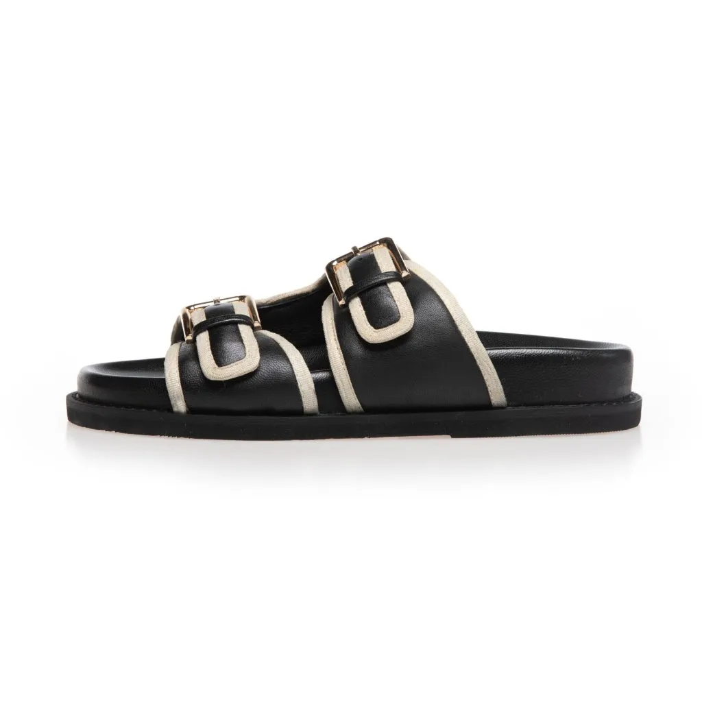 THE FEELING LEATHER - BLACK/BEIGE