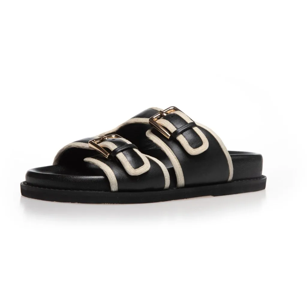 THE FEELING LEATHER - BLACK/BEIGE