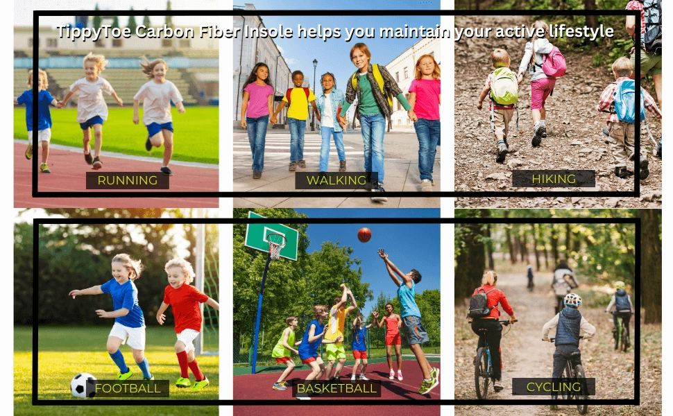 TippyToe Kids Carbon Fiber Insoles for Toe Walking, Tippy Toe Walking, Idiopathic Toe Walking,Toddlers and Big Kids