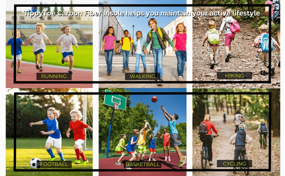TippyToe Kids Carbon Fiber Insoles for Toe Walking, Tippy Toe Walking, Idiopathic Toe Walking,Toddlers and Big Kids