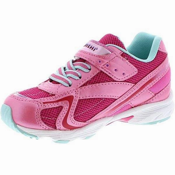 Tsukihoshi GLITZ Hot Pink Mint Girls Running Shoes (Machine Washable)