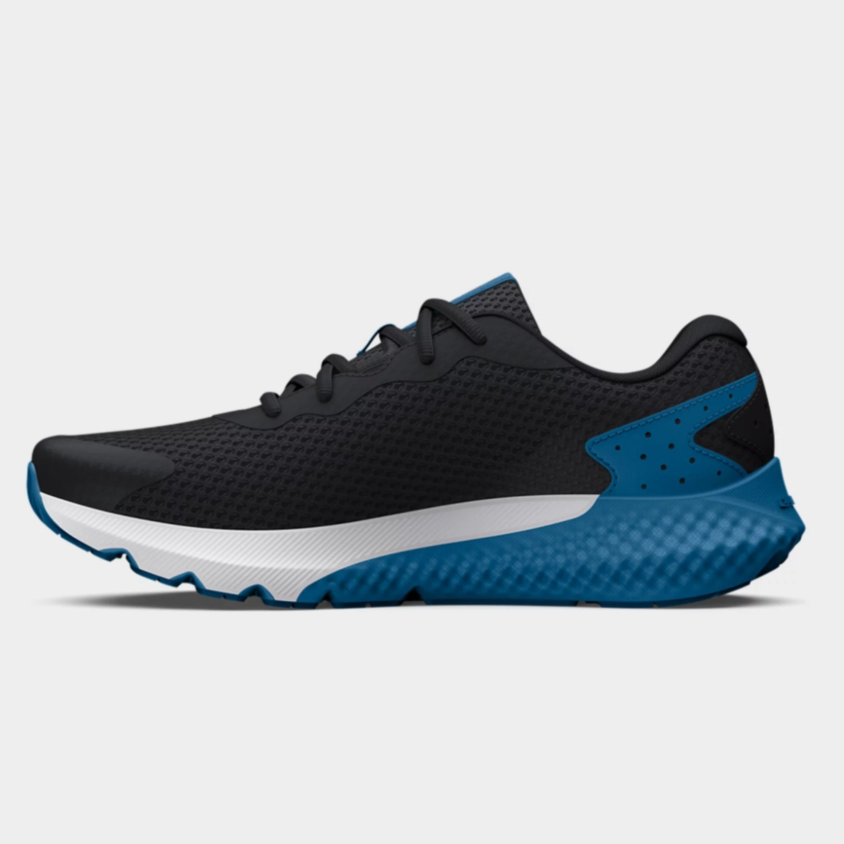 Under Armour Black/Cosmic Blue/Orange Blast Charged Rogue 3 Childrens Sneaker