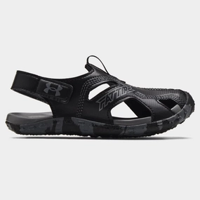 Under Armour Black/Pitch Grey Fat Tire Defender Childrens Sandal