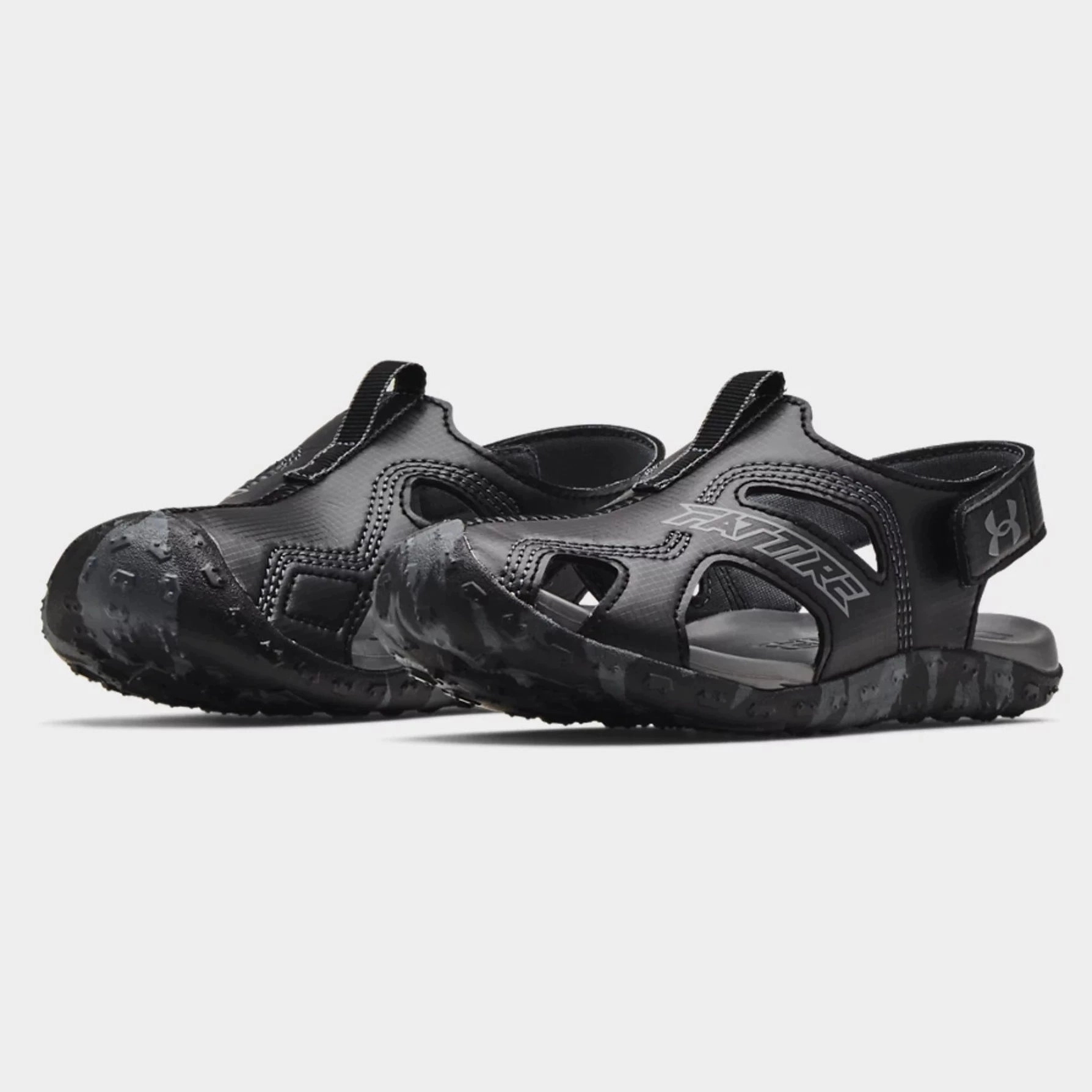 Under Armour Black/Pitch Grey Fat Tire Defender Childrens Sandal