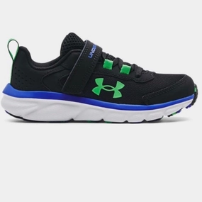 Under Armour Black/Versa Blue/Green Assert 9 A/C Childrens Sneaker