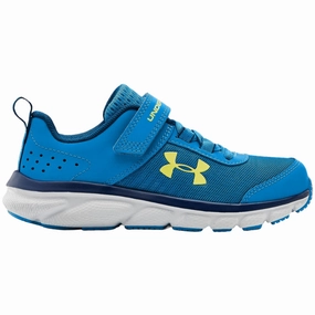 Under Armour Electric Blue/Halo Grey/Yellow Ray Assert 8 Childrens Sneaker