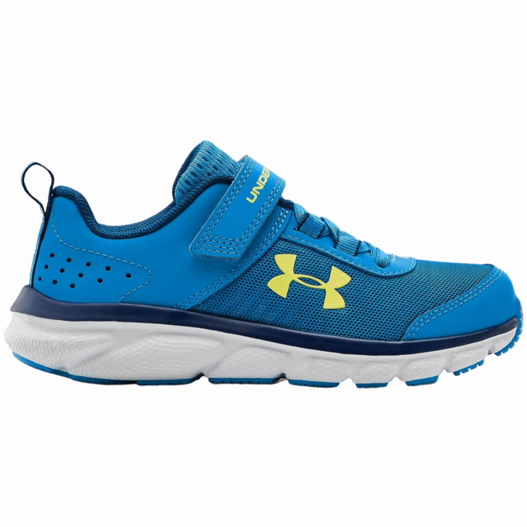Under Armour Electric Blue/Halo Grey/Yellow Ray Assert 8 Childrens Sneaker