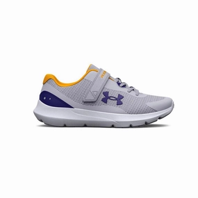 Under Armour Grey/Bauhaus Blue Surge 3 A/C Childrens Sneaker