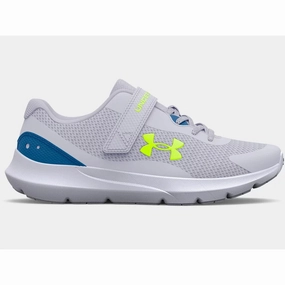Under Armour Mod Grey/Cruise Blue/High Vis Yellow Rogue 3 A/C Childrens Sneaker