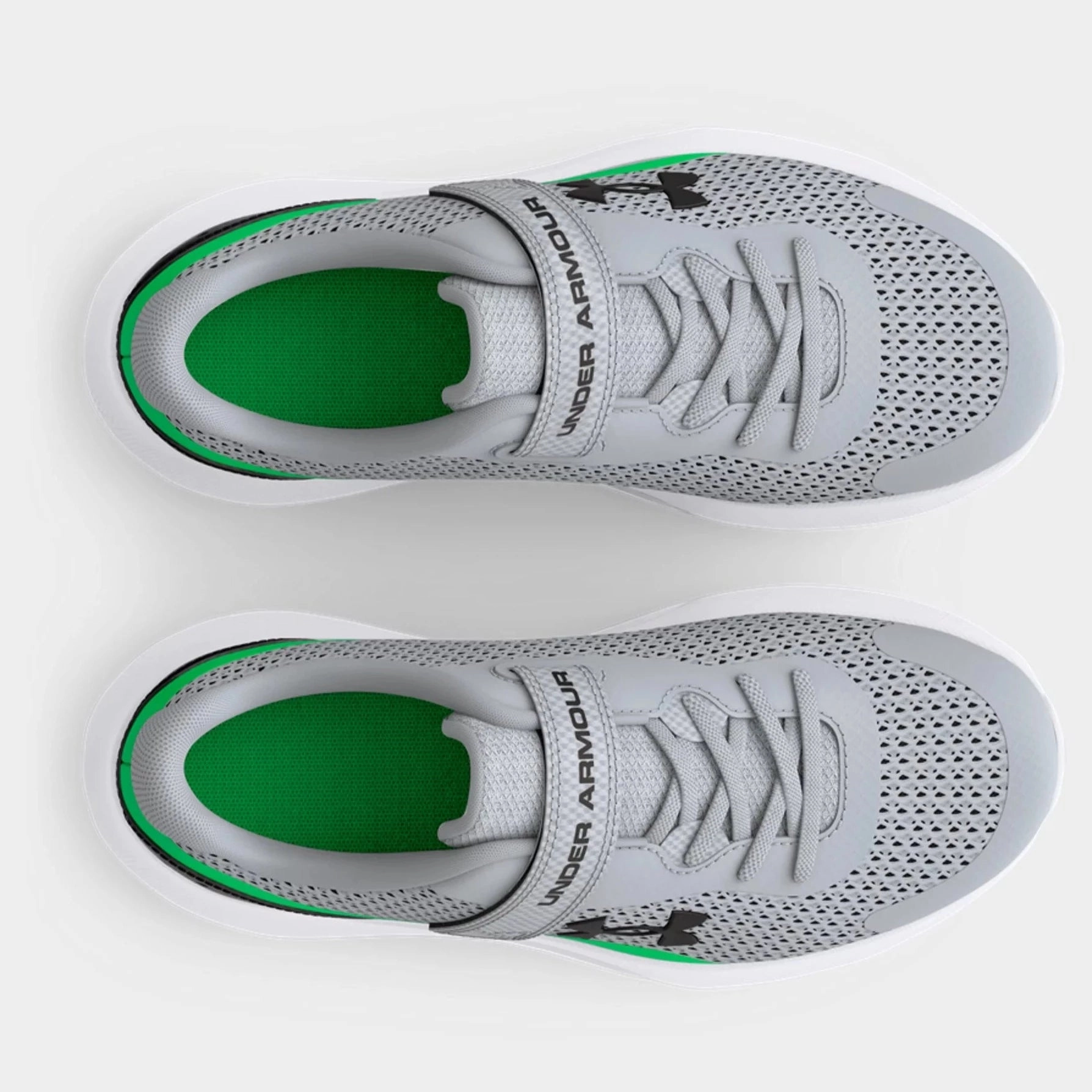 Under Armour Mod Grey/Green Screen/Black Surge 3 A/C Childrens Sneaker