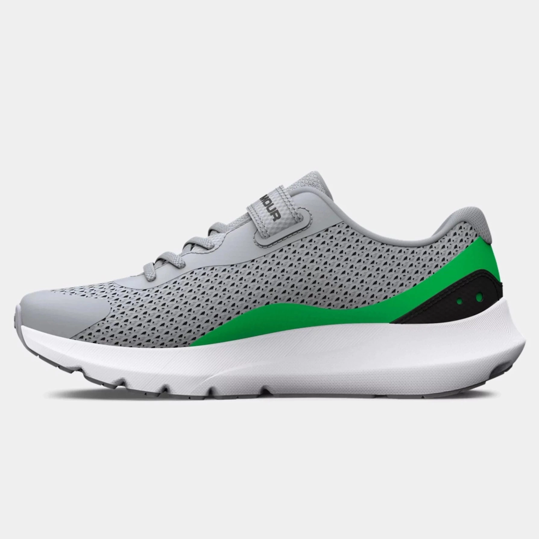 Under Armour Mod Grey/Green Screen/Black Surge 3 A/C Childrens Sneaker