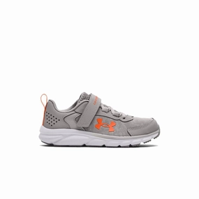 Under Armour Mod Grey/White/Blaze Orange Assert 9 Childrens A/C Sneaker