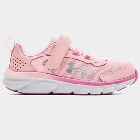 Under Armour Prime Pink/Flamingo/Metallic Silver Assert 9 Childrens Sneaker