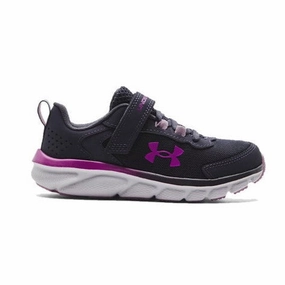 Under Armour Tempered Steel/Pink Fog/Strobe Assert 9 A/C Childrens Sneaker