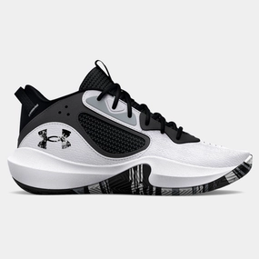 Under Armour White/Black Lockdown 6 Childrens Basketball Shoe