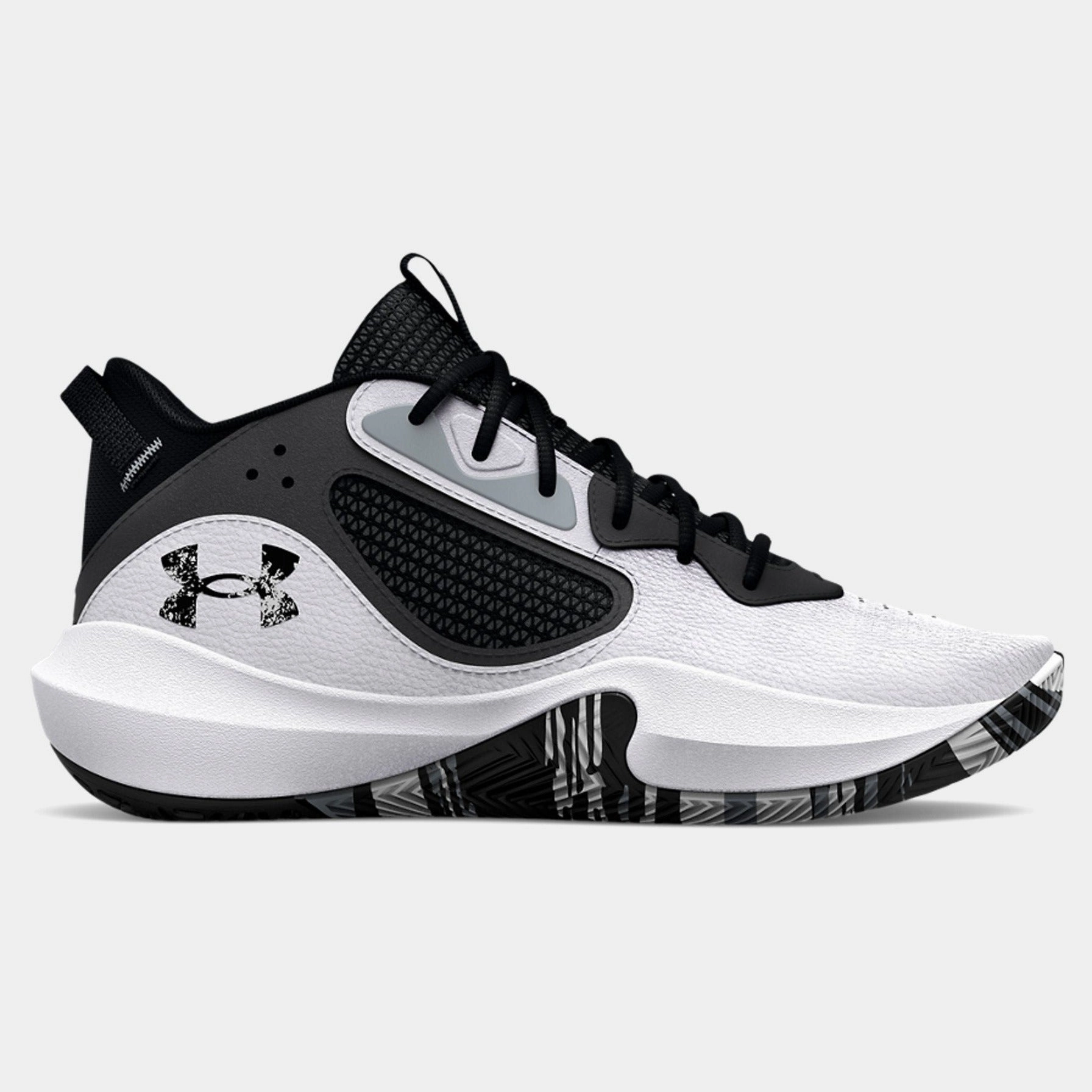 Under Armour White/Black Lockdown 6 Childrens Basketball Shoe