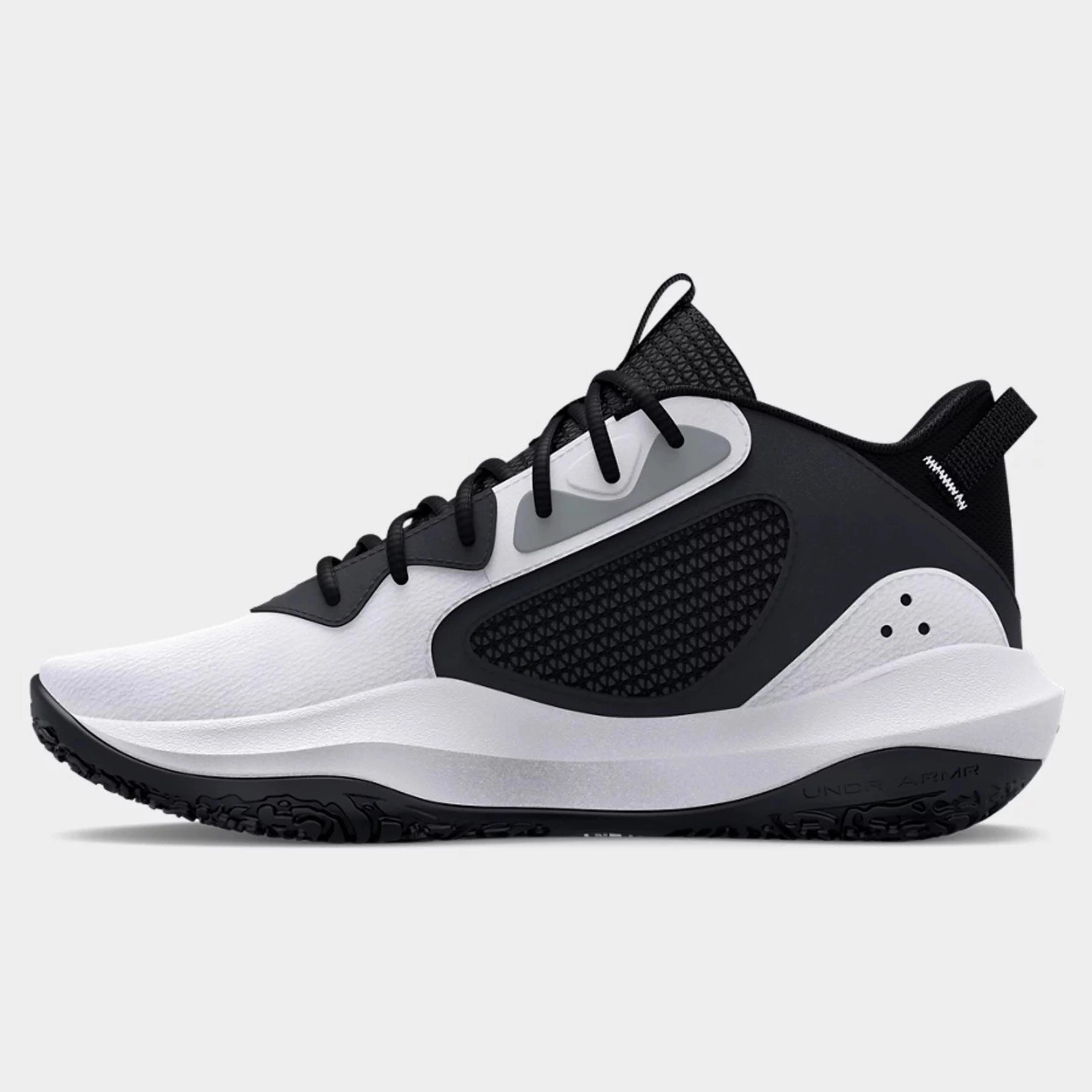 Under Armour White/Black Lockdown 6 Childrens Basketball Shoe