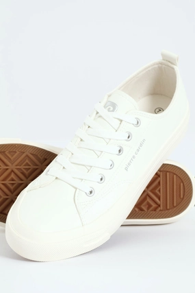 Urban Basic Vulcanised Lace Up Sneaker - White/White