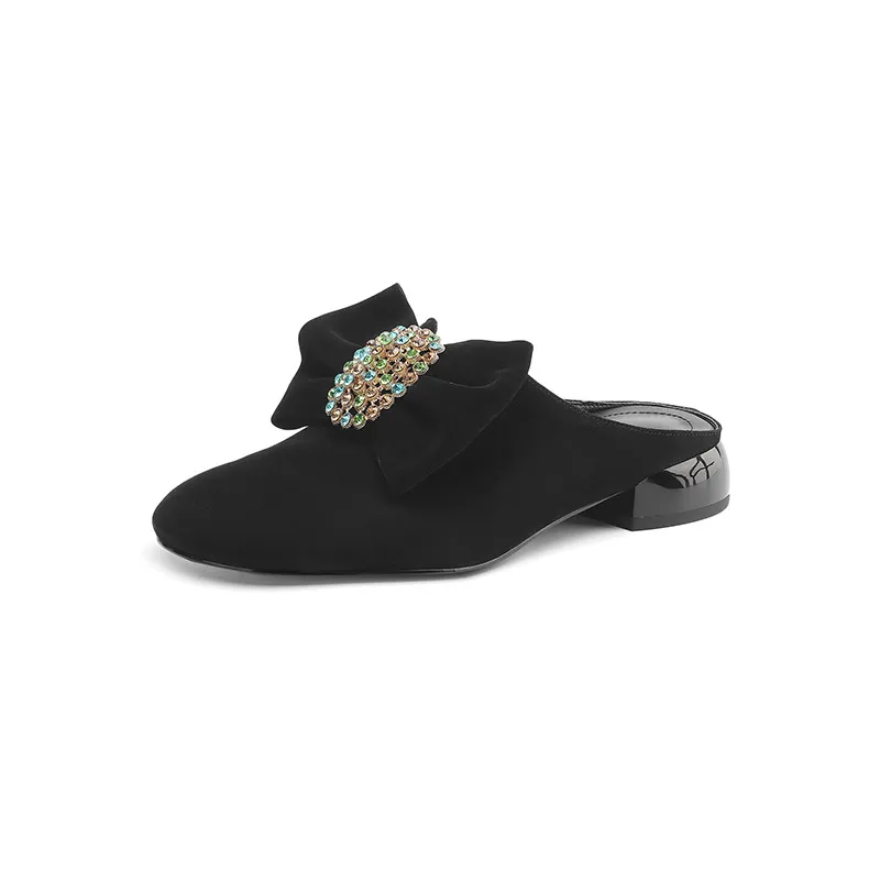 USS Shoes Larent Women's Round Toe Low Heels Leather Mules
