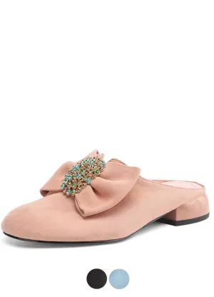 USS Shoes Larent Women's Round Toe Low Heels Leather Mules