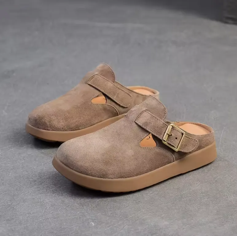 USS Shoes Nela Women's Leather Soft Sole Flat Slippers