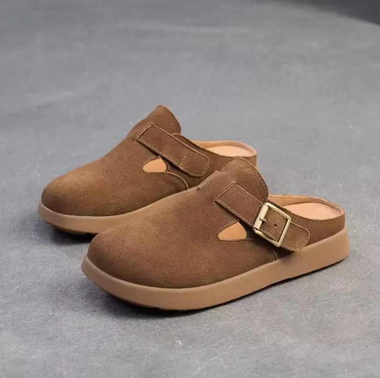 USS Shoes Nela Women's Leather Soft Sole Flat Slippers