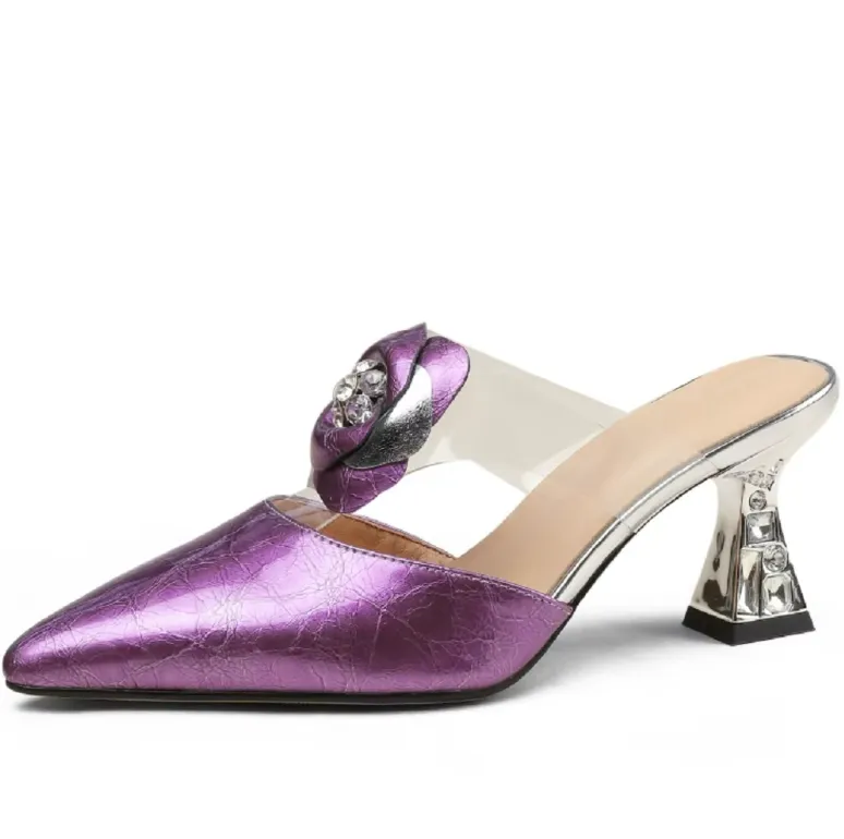 USS Shoes Nidia Women's Flower Leather Mules