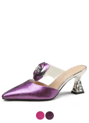 USS Shoes Nidia Women's Flower Leather Mules