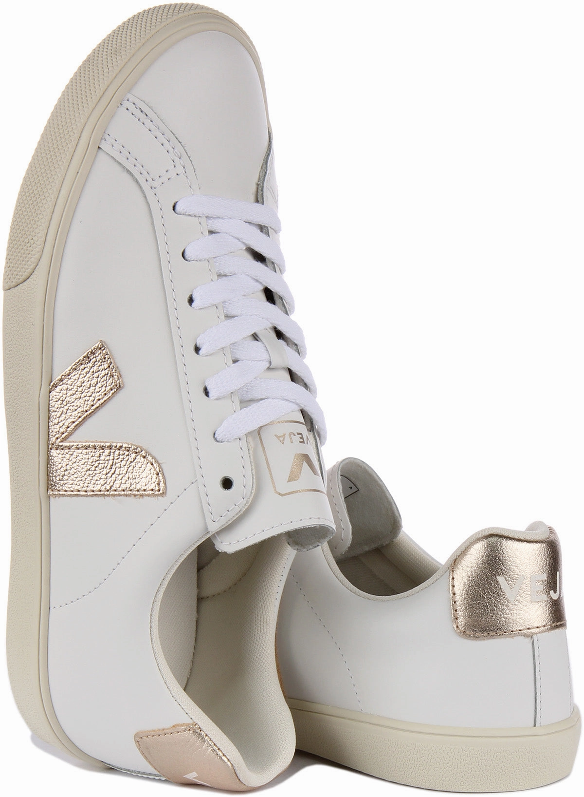 Veja Esplar Logo In White Bronze For Men