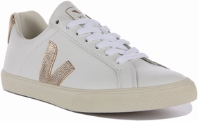 Veja Esplar Logo In White Bronze For Men