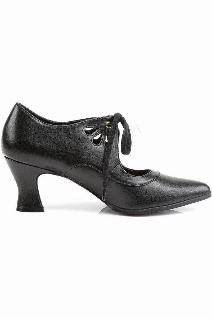 VICTORIAN-03 Mary Jane | Black Faux Leather