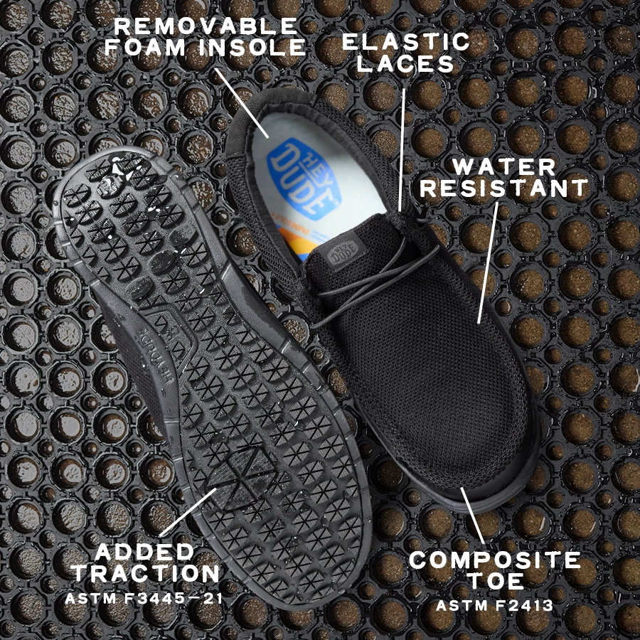 Wally Work CE Slip Resistant Wide - Black