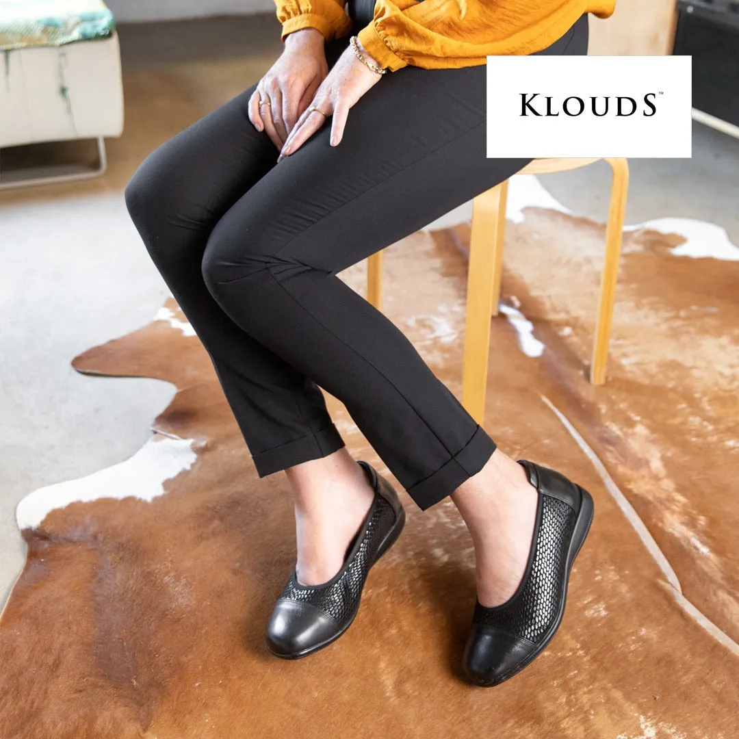 WALNUT STRETCH XW - BLACK SNAKE STRETCH FLATS