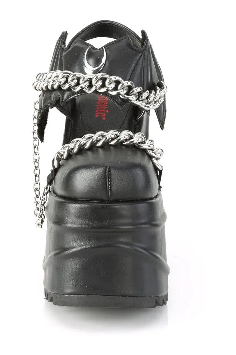 WAVE-20 Ankle Boot | Black Faux Leather