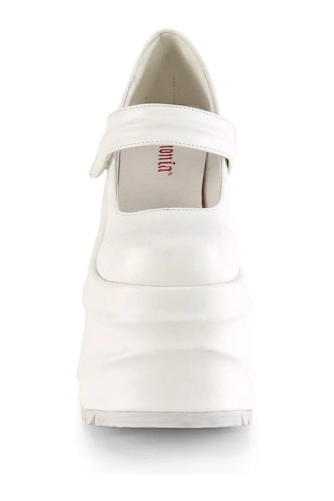 WAVE-32 Mary Jane | White Faux Leather