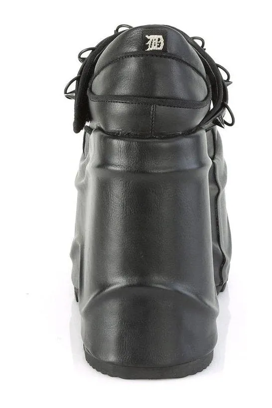 WAVE-48 Mary Jane | Black Faux Leather