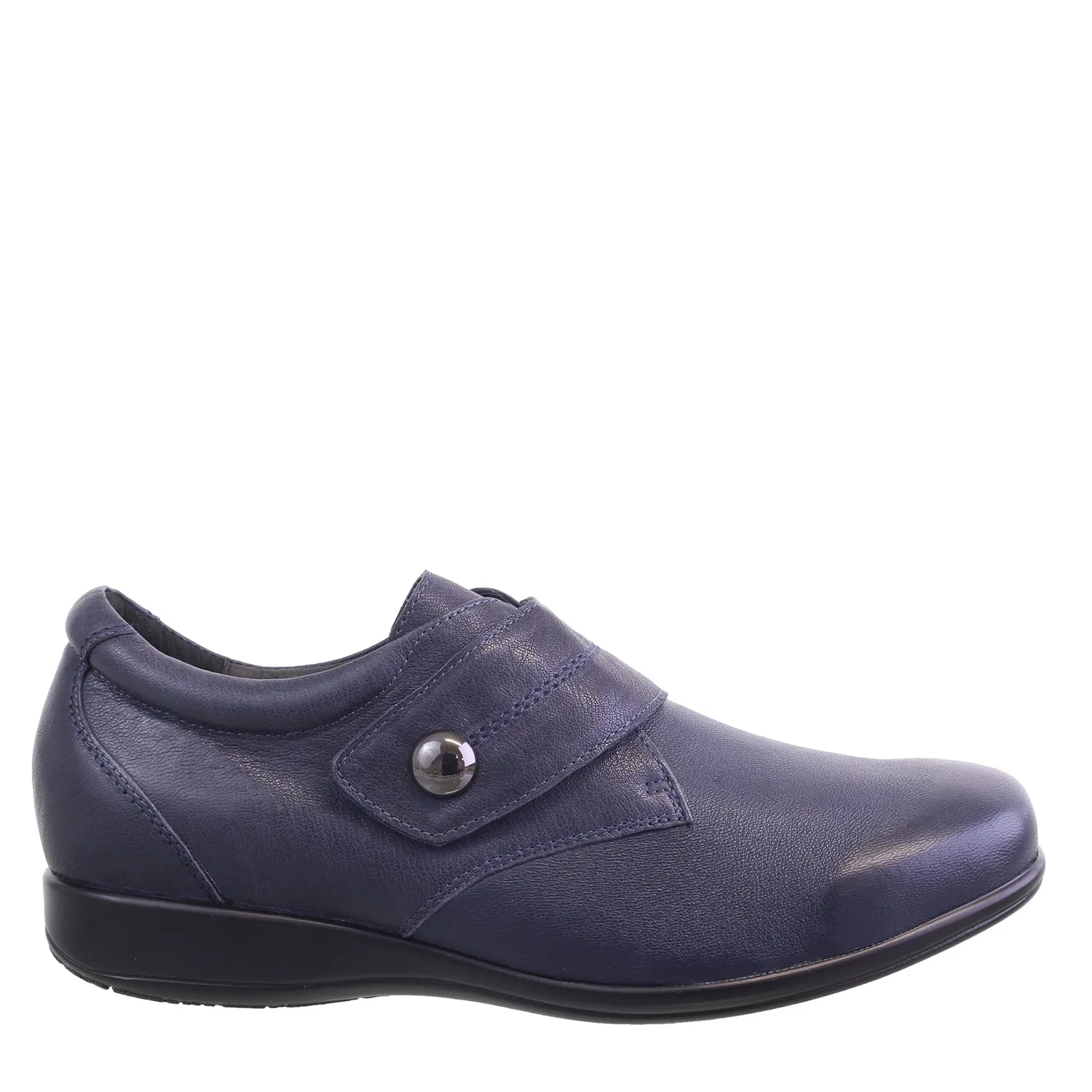WHISPER - NAVY STRETCH LEATHER FLATS
