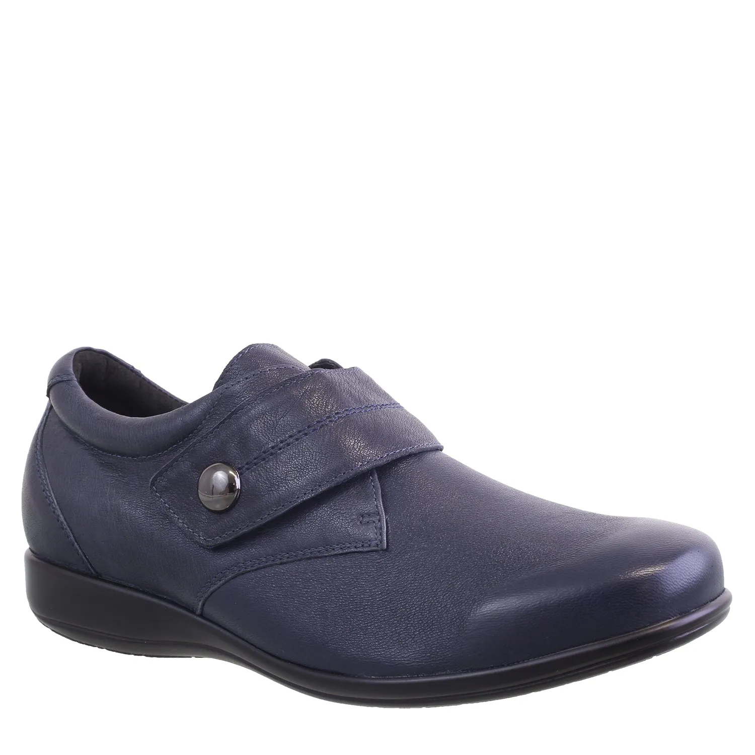 WHISPER - NAVY STRETCH LEATHER FLATS