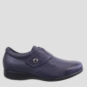 WHISPER - NAVY STRETCH LEATHER FLATS