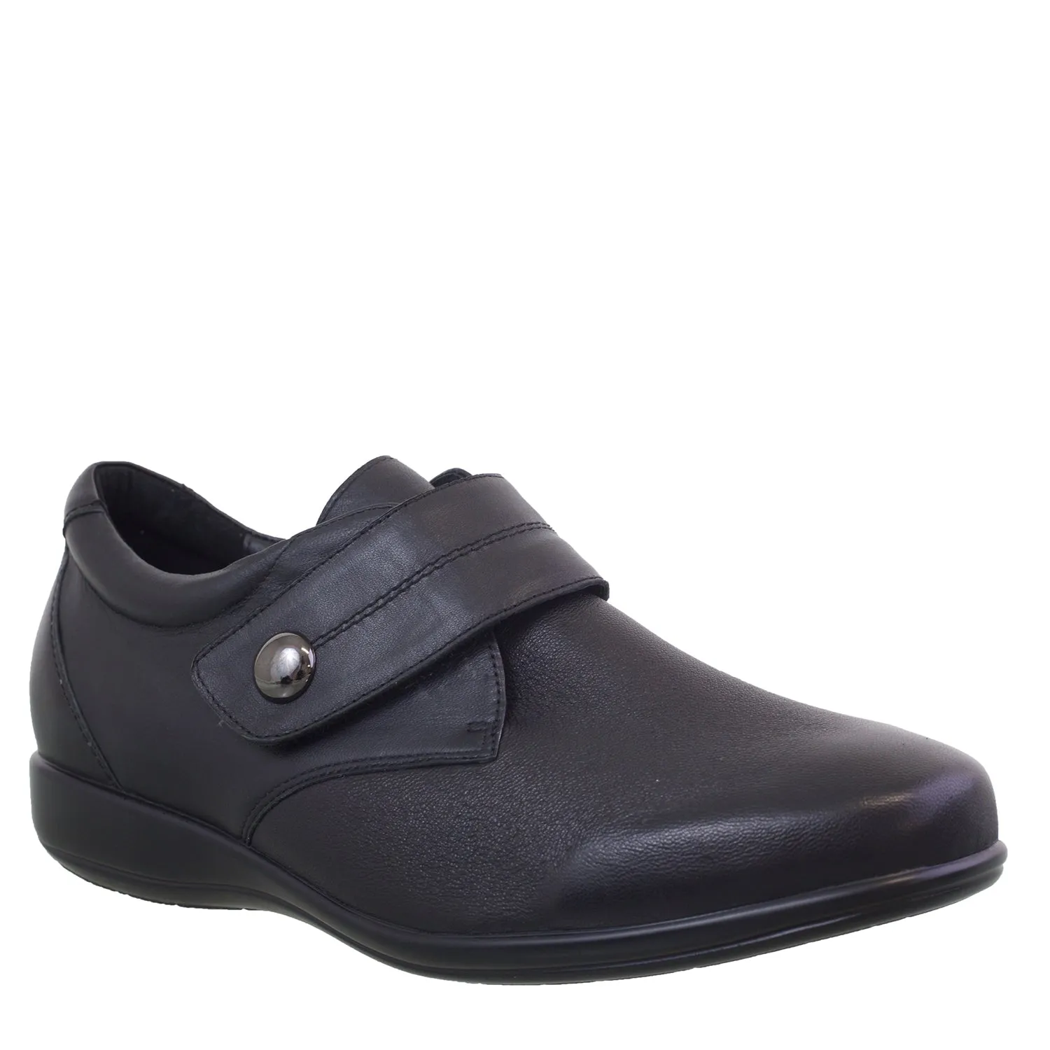 WHISPER XW - BLACK STRETCH LEATHER FLATS