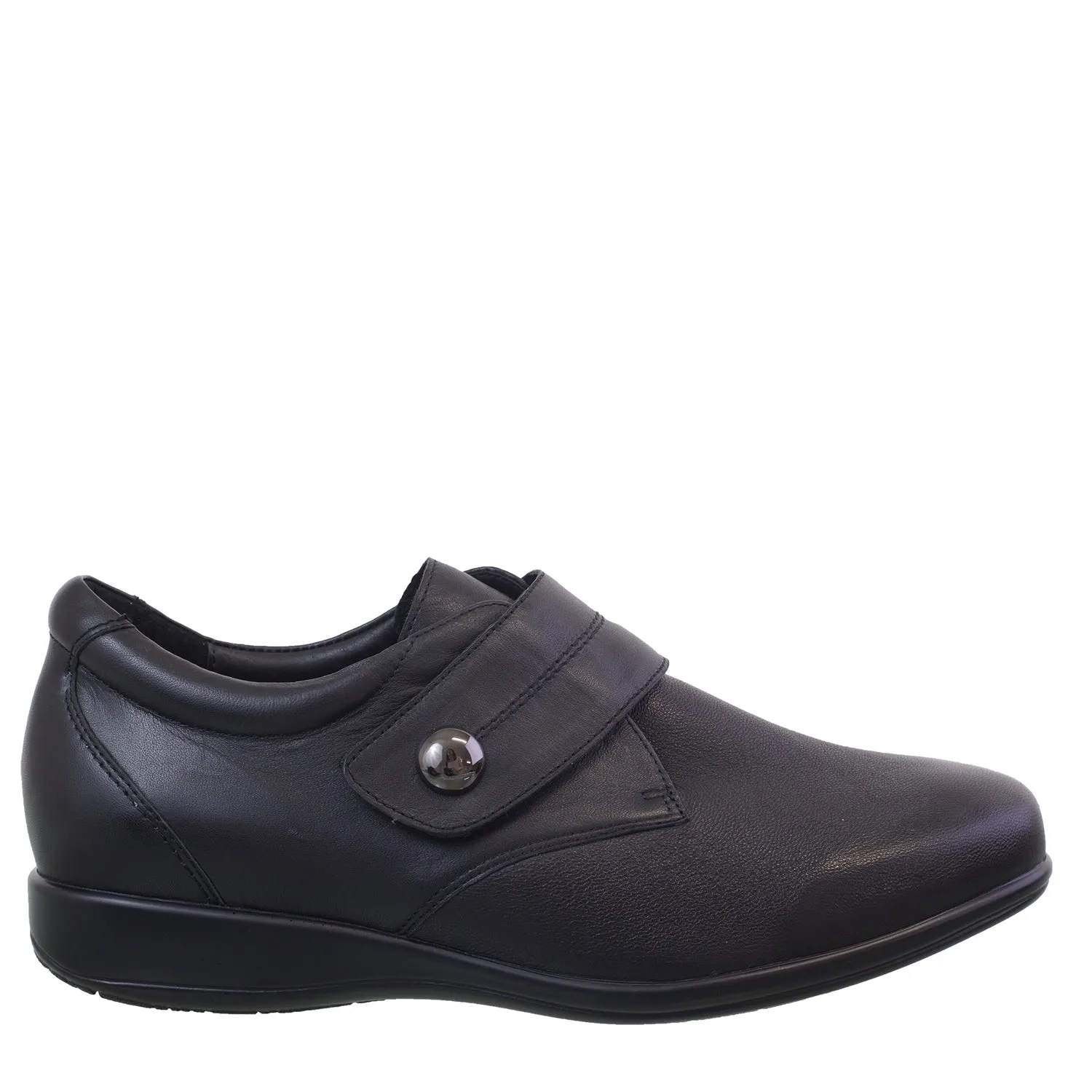 WHISPER XW - BLACK STRETCH LEATHER FLATS